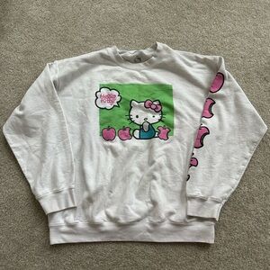 Hello Kitty White and Pink Crew Neck Sweater